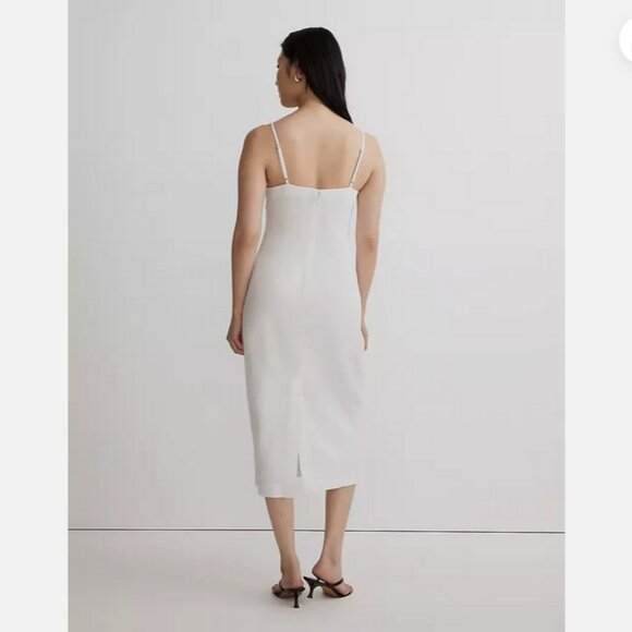 NWT Madewell $110 Goldie Midi Dress 100% Linen White Size 2 NL435 - Picture 5 of 7